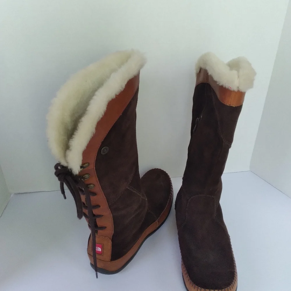 The North Face Abby II 200g Primaloft Insulated Women Brown Round Toe Snow Boots